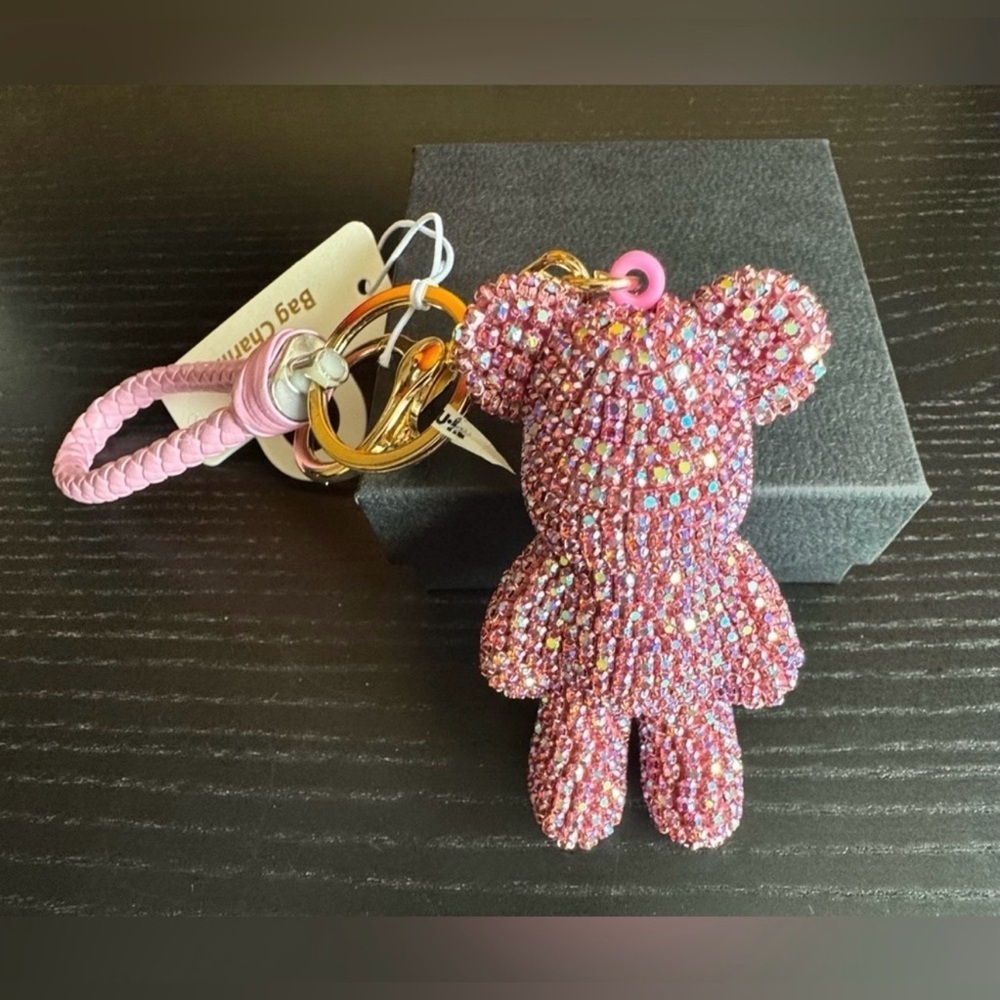 Natasha Couture Pink Bear Bag Charm - Picture 3 of 4